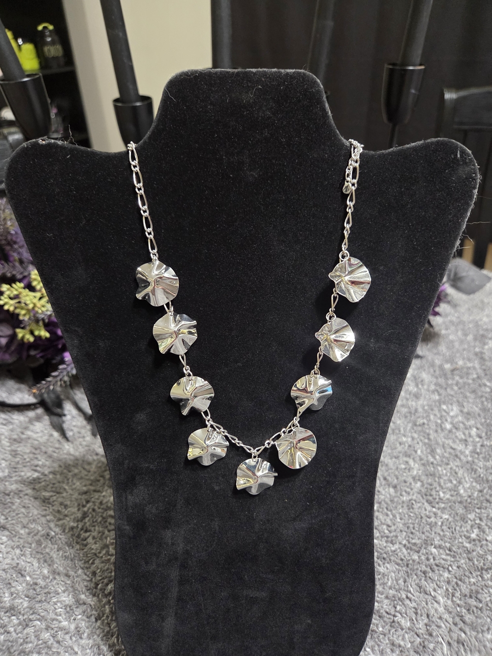 Silver Geometric Linked Statement Necklace - Women Jewelry
